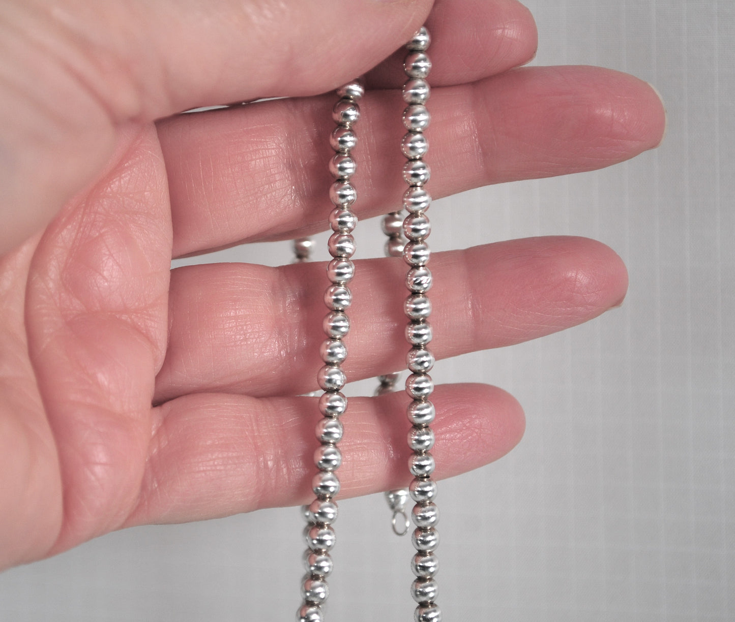 925 Sterling Silver 4mm Bead Ball Chain Necklace