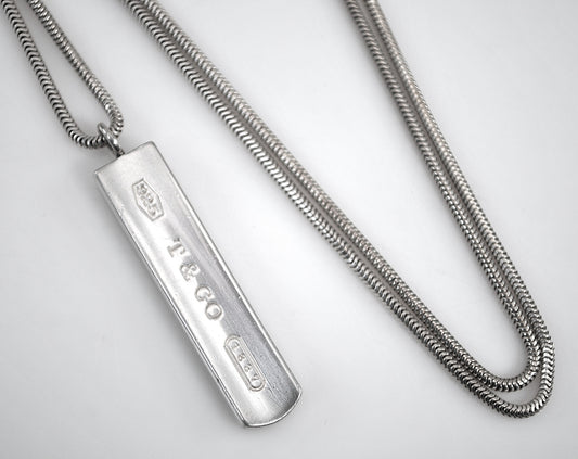 Estate Tiffany & Co. Sterling Silver Bar Necklace