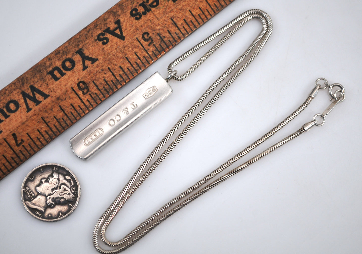 Estate Tiffany & Co. Sterling Silver Bar Necklace