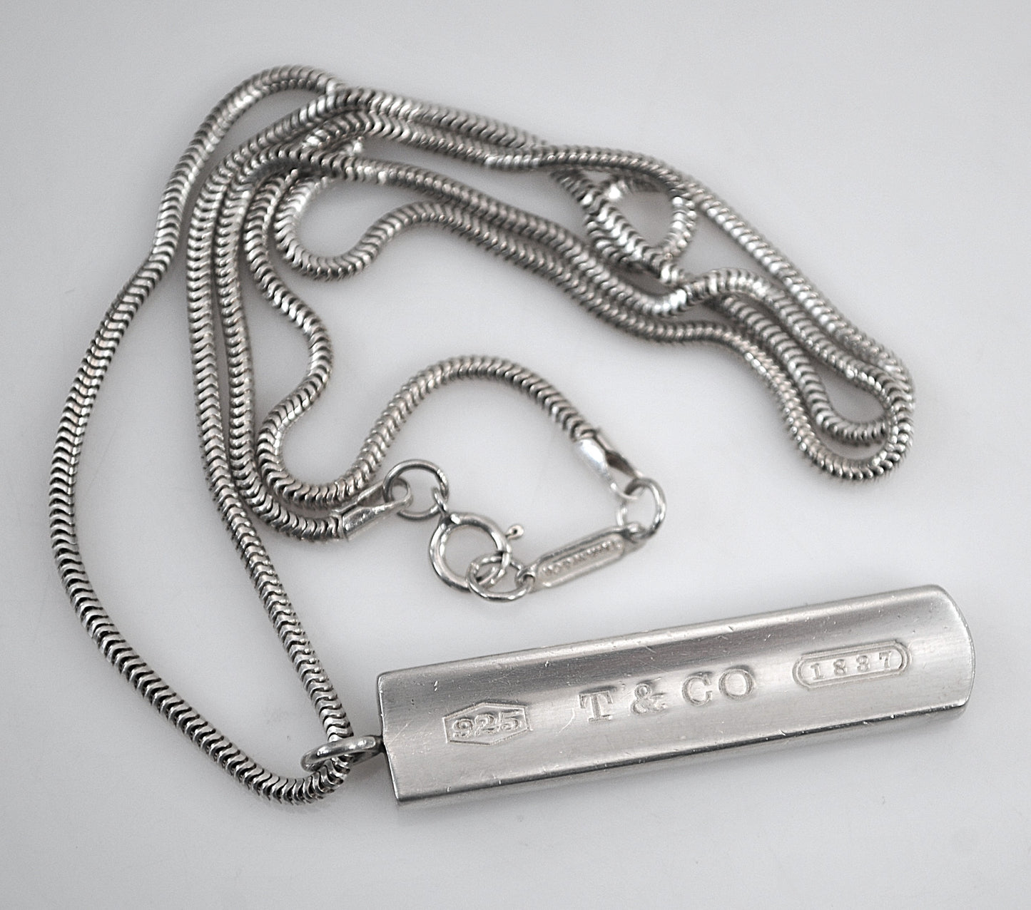 Estate Tiffany & Co. Sterling Silver Bar Necklace