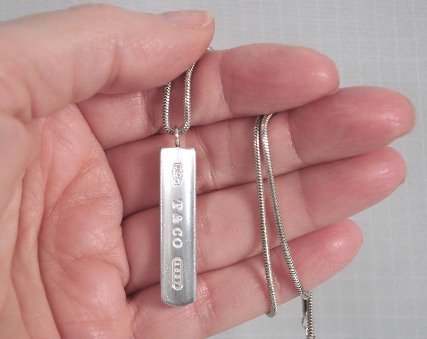Estate Tiffany & Co. Sterling Silver Bar Necklace