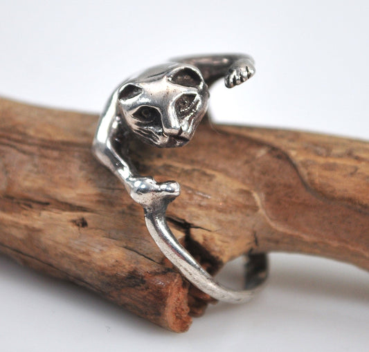 Sterling Silver Cat Ring