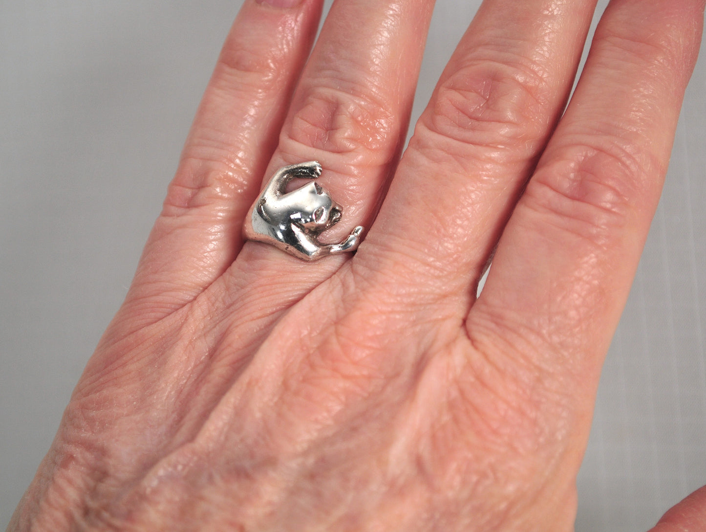 Sterling Silver Cat Ring