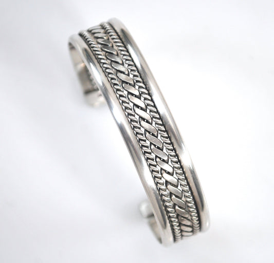Vintage Native American Sterling Silver Cuff Bracelet