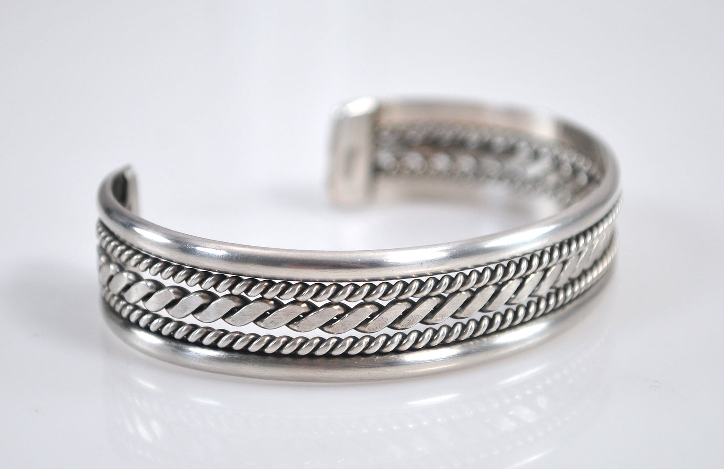 Vintage Native American Sterling Silver Cuff Bracelet