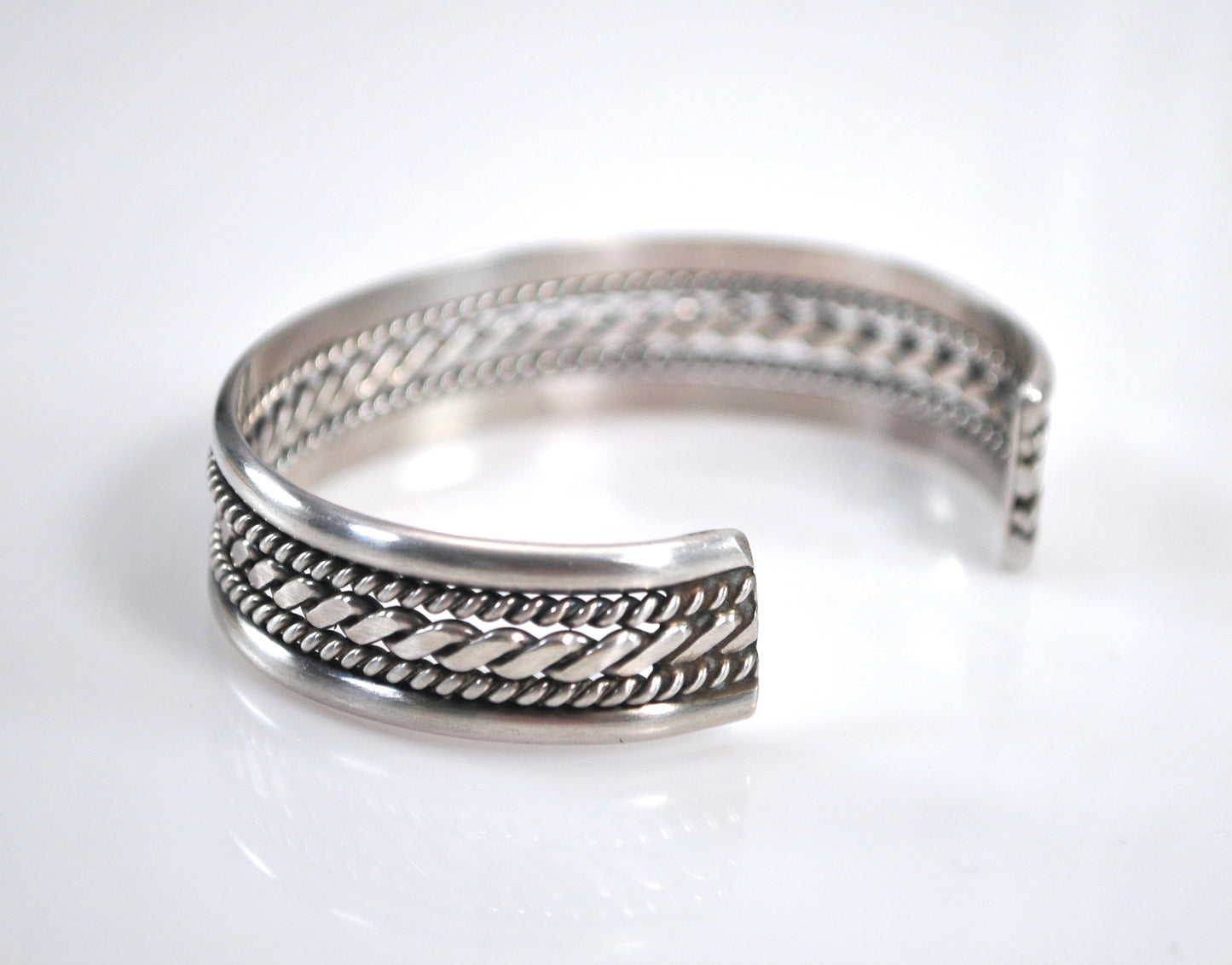 Vintage Native American Sterling Silver Cuff Bracelet