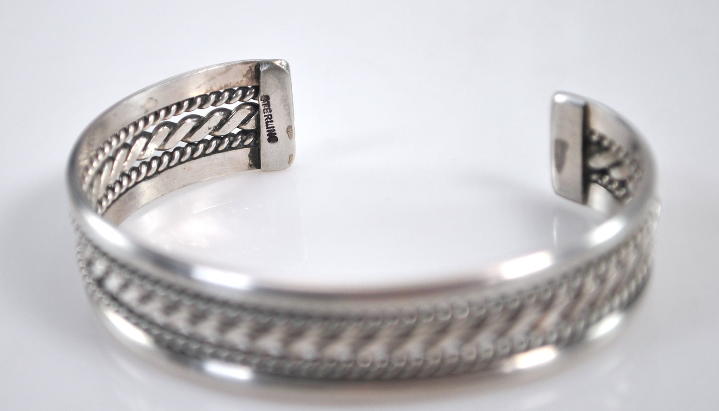 Vintage Native American Sterling Silver Cuff Bracelet