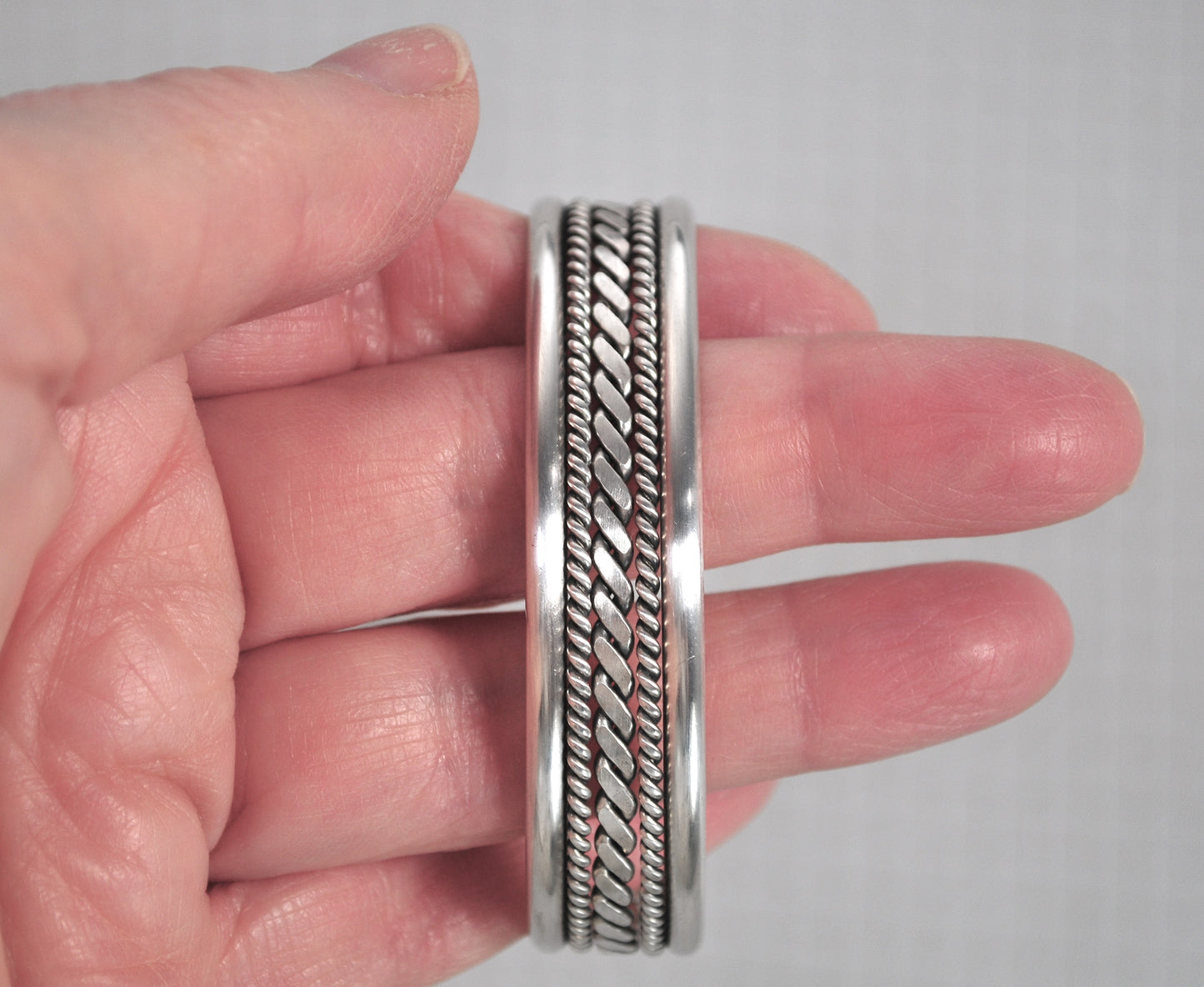 Vintage Native American Sterling Silver Cuff Bracelet