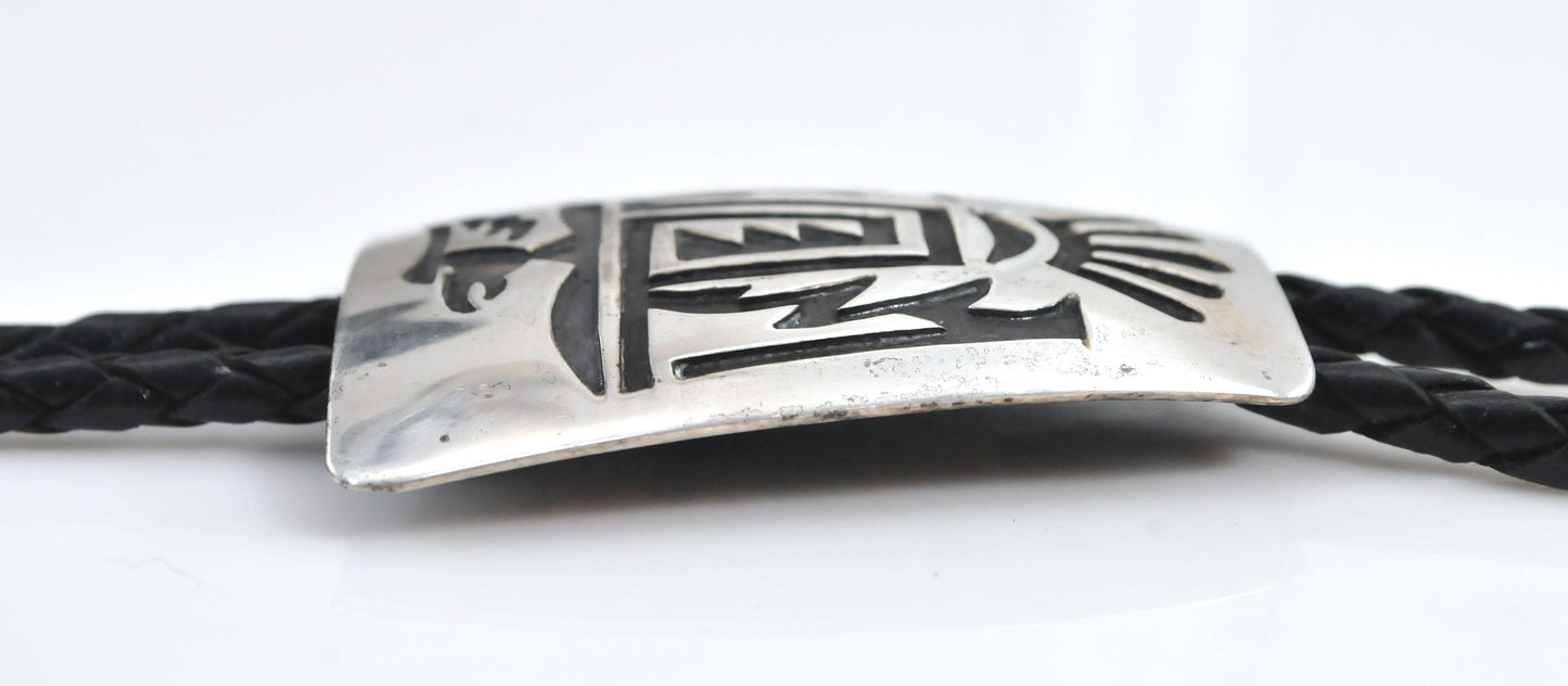Signed Navajo Sterling Silver Thunderbird Bolo