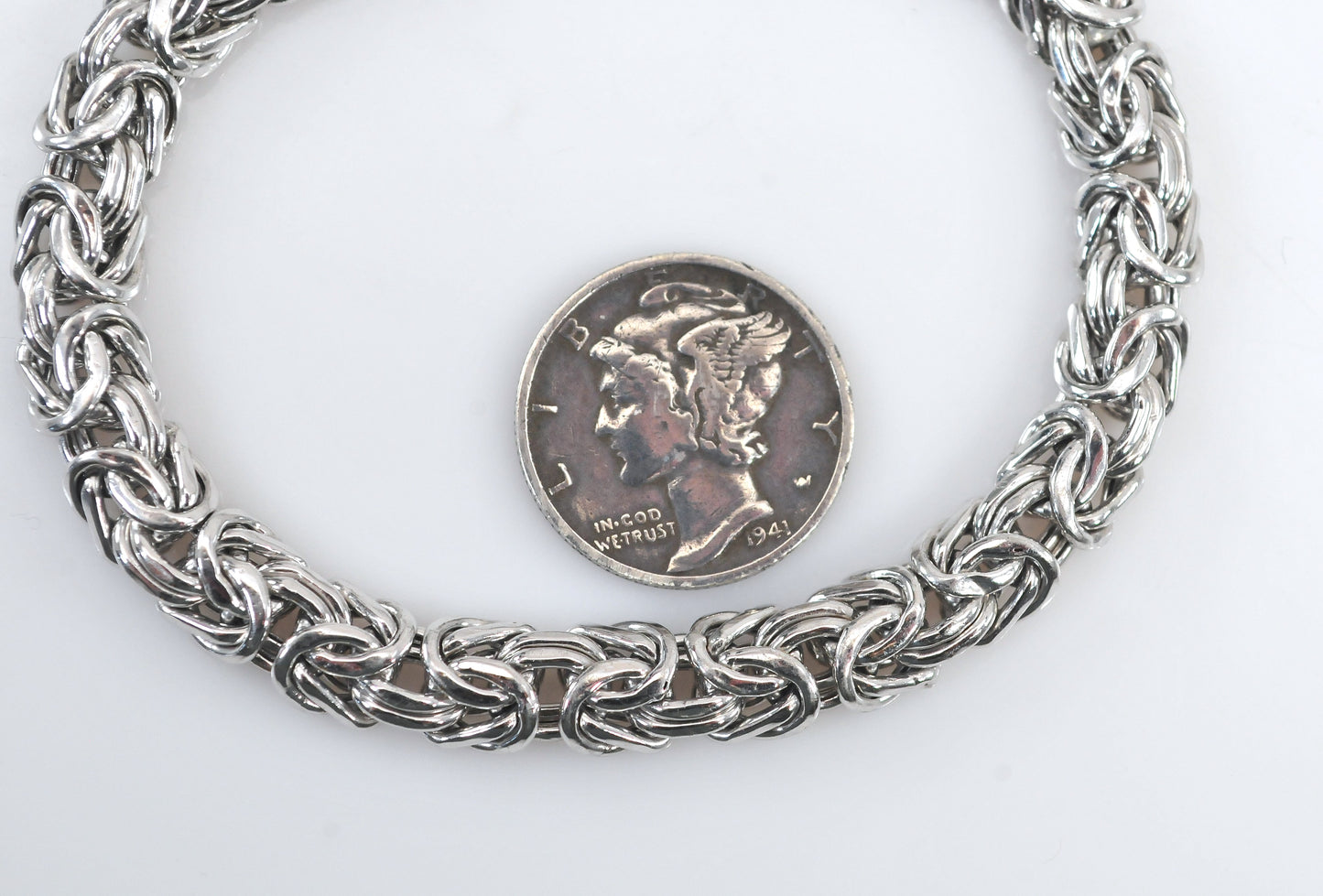 Designer Sterling Silver Byzantine Slider Bracelet