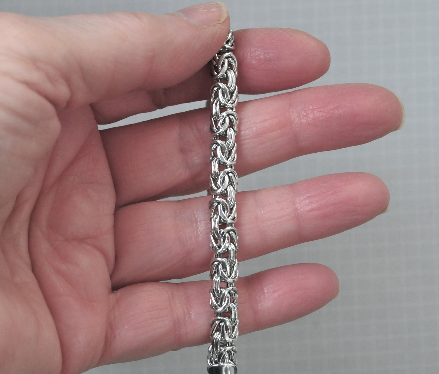 Designer Sterling Silver Byzantine Slider Bracelet