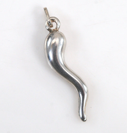 Sterling Silver Italian Horn Pendant