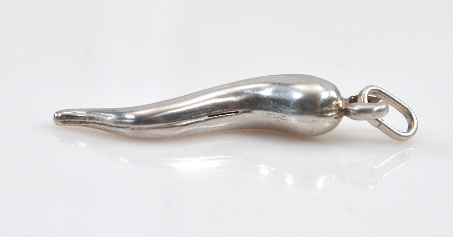Sterling Silver Italian Horn Pendant