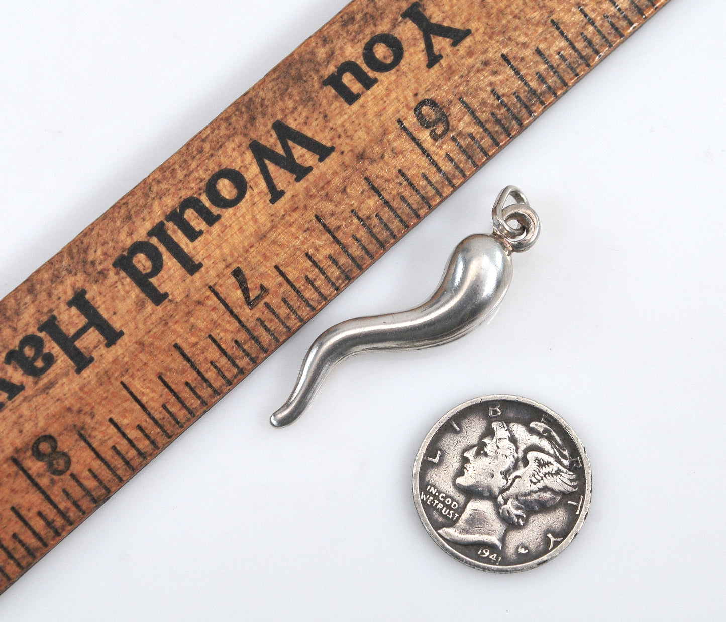 Sterling Silver Italian Horn Pendant