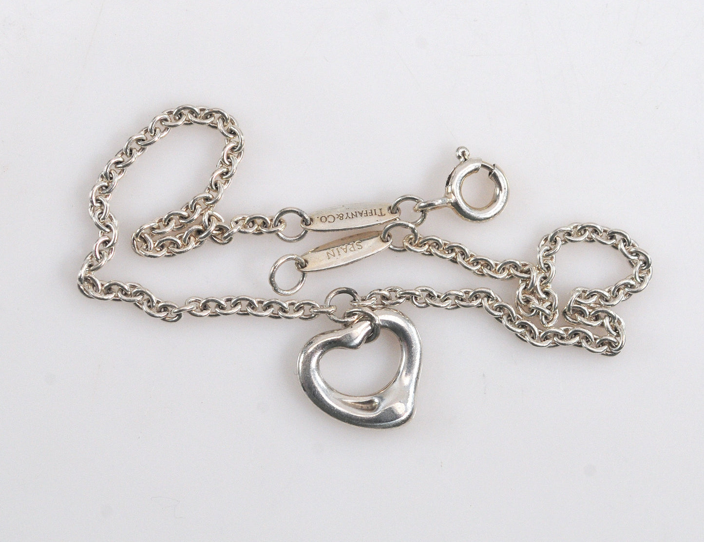 Estate Sterling Silver Elsa Peretti Tiffany Heart Charm Bracelet