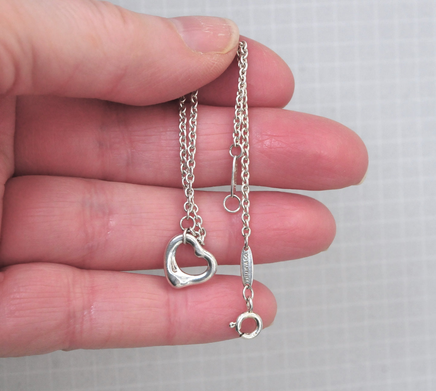 Estate Sterling Silver Elsa Peretti Tiffany Heart Charm Bracelet