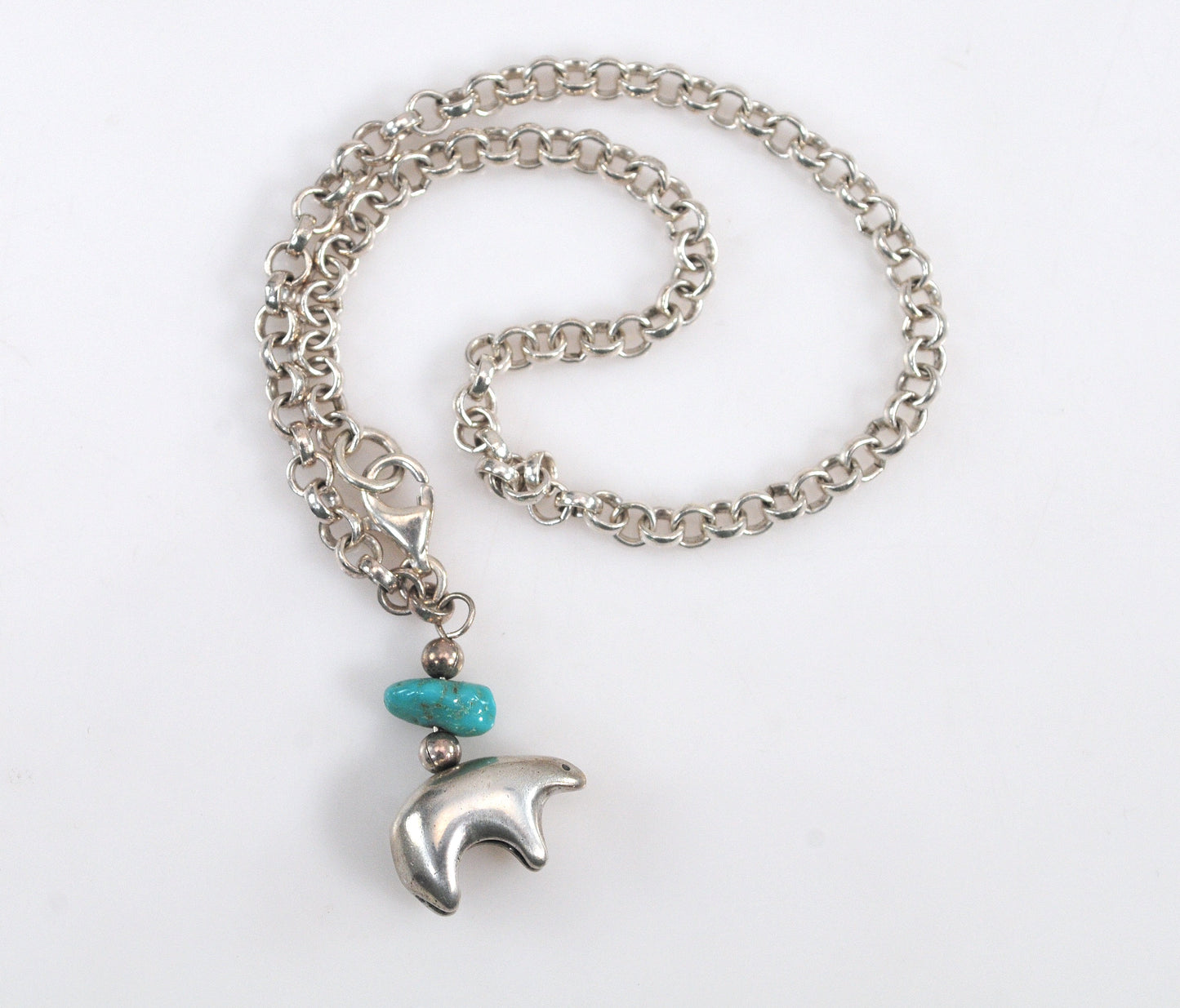 Relios Sterling Silver Turquoise Bear Ankle Bracelet