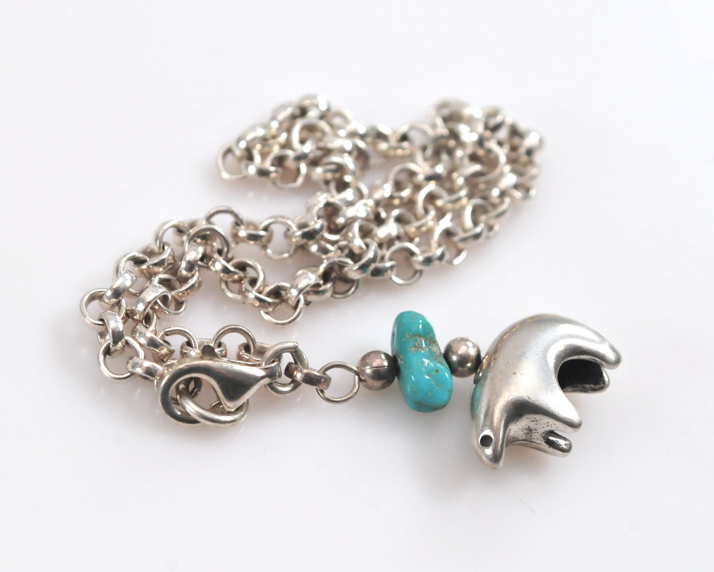 Relios Sterling Silver Turquoise Bear Ankle Bracelet