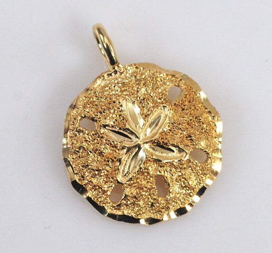 14K Gold Sand Dollar Pendant