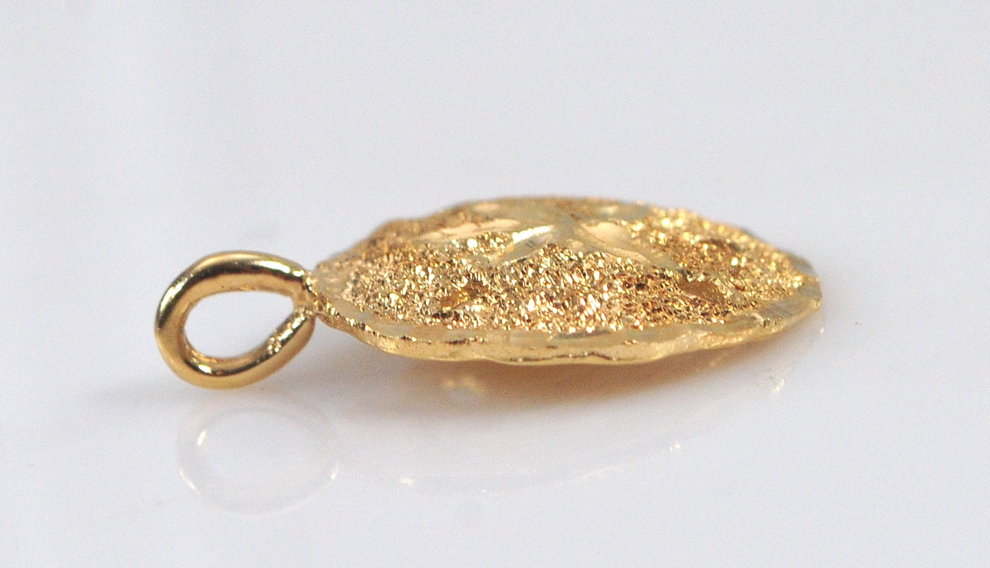 14K Gold Sand Dollar Pendant
