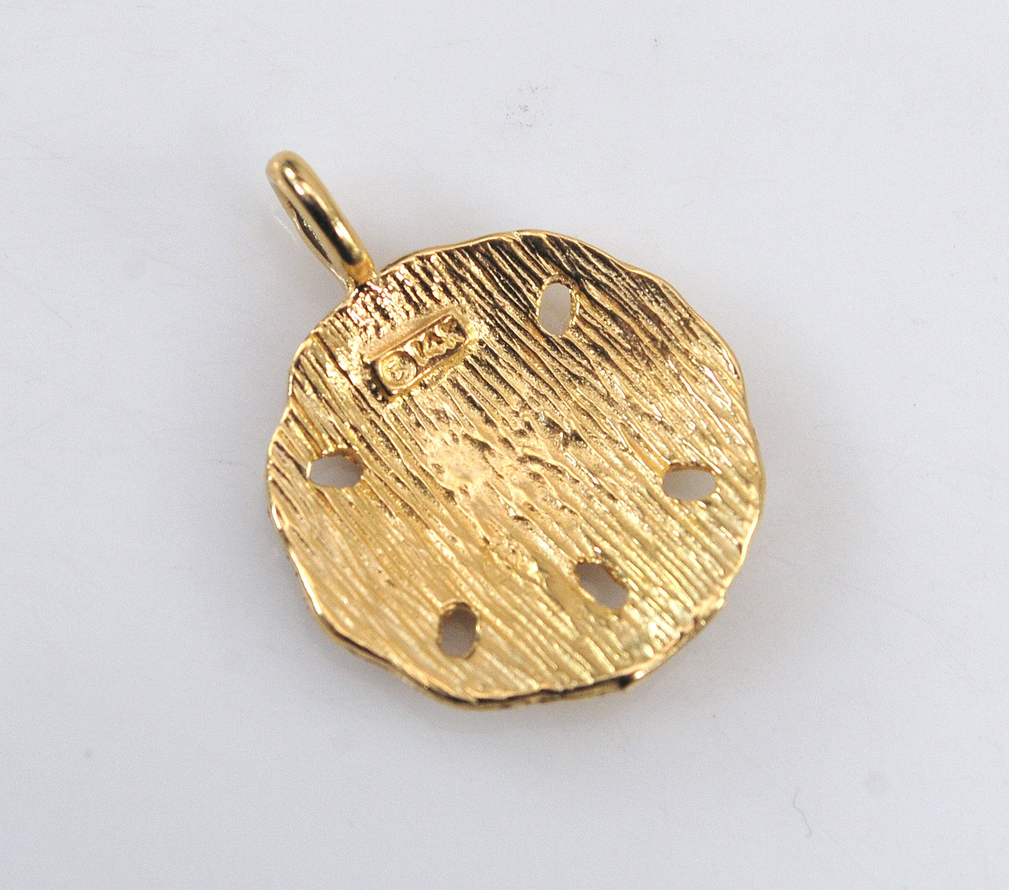 14K Gold Sand Dollar Pendant