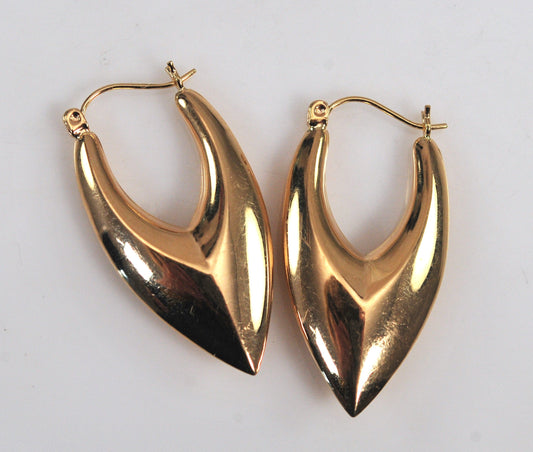 Long 10K Gold Hoop Earrings