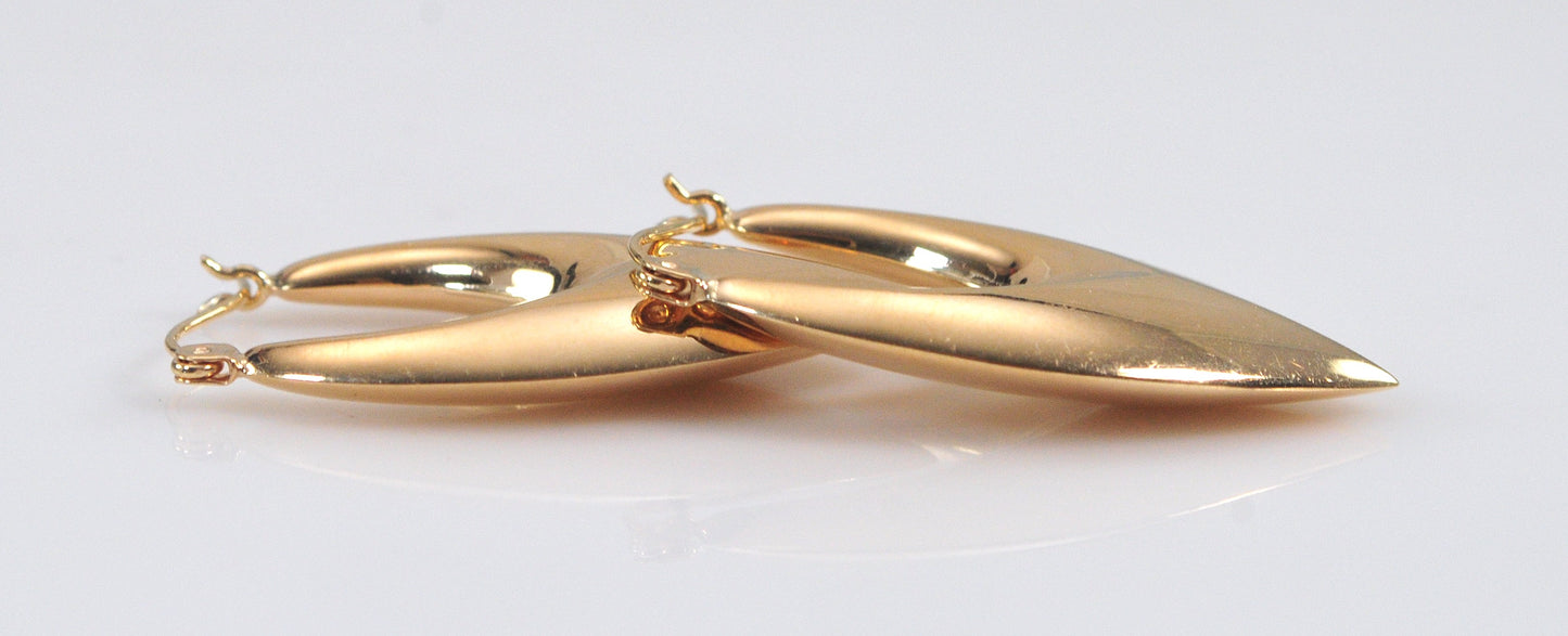 Long 10K Gold Hoop Earrings