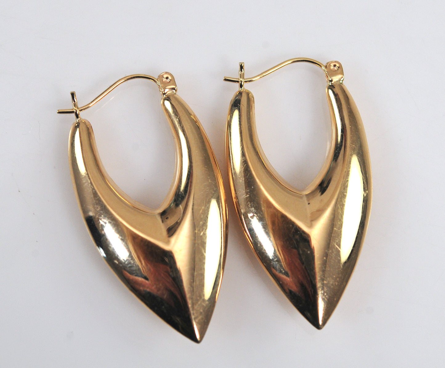 Long 10K Gold Hoop Earrings
