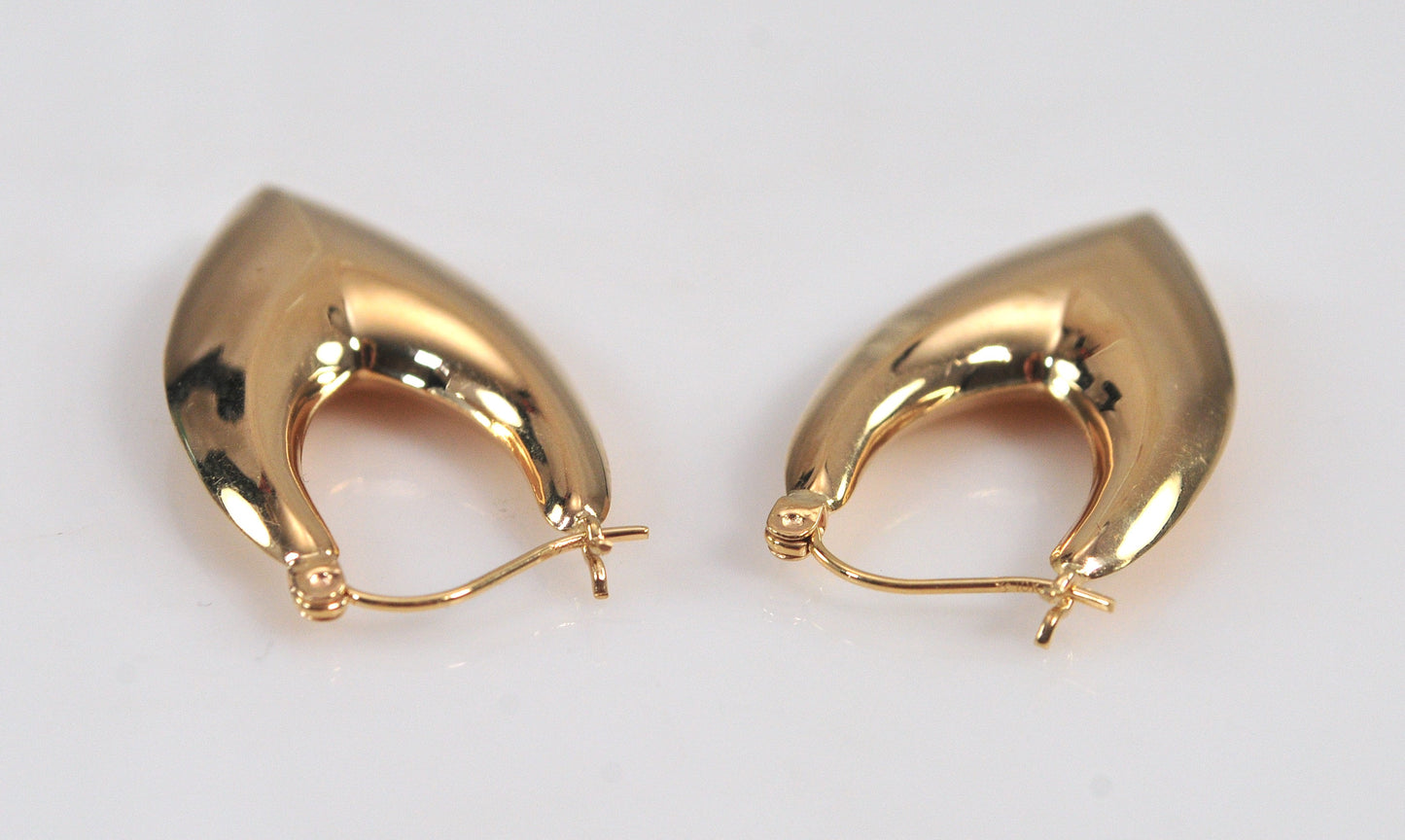 Long 10K Gold Hoop Earrings