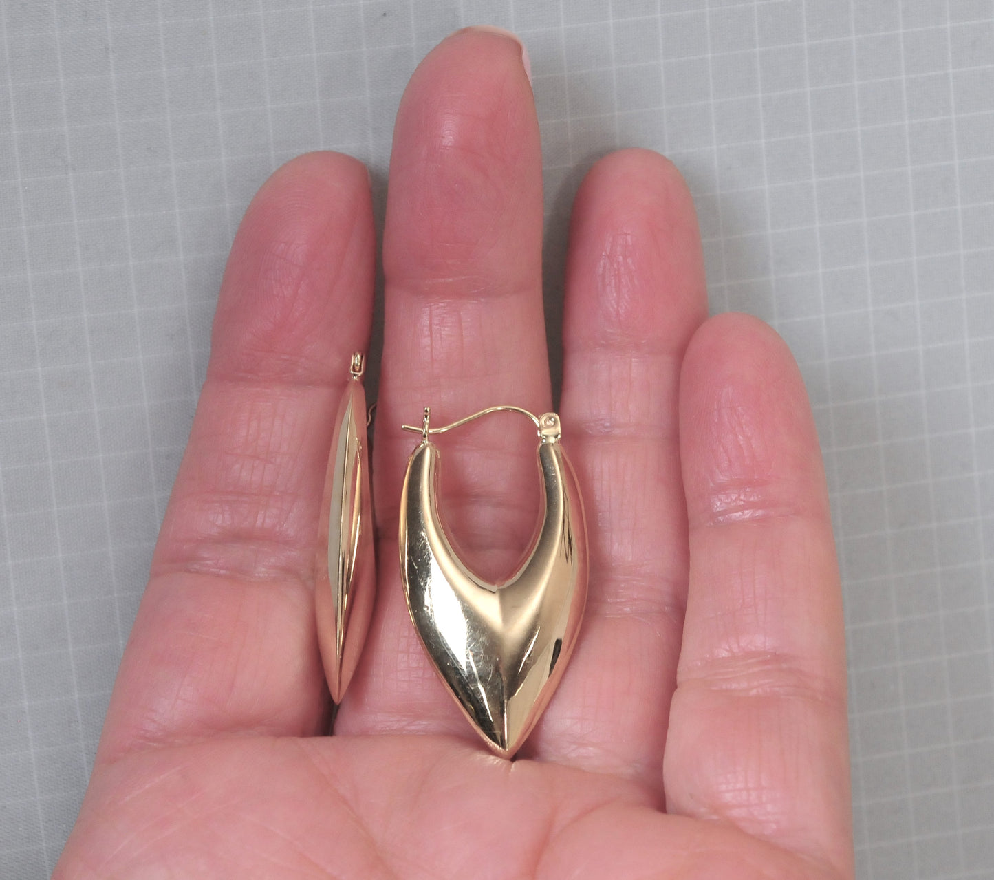 Long 10K Gold Hoop Earrings