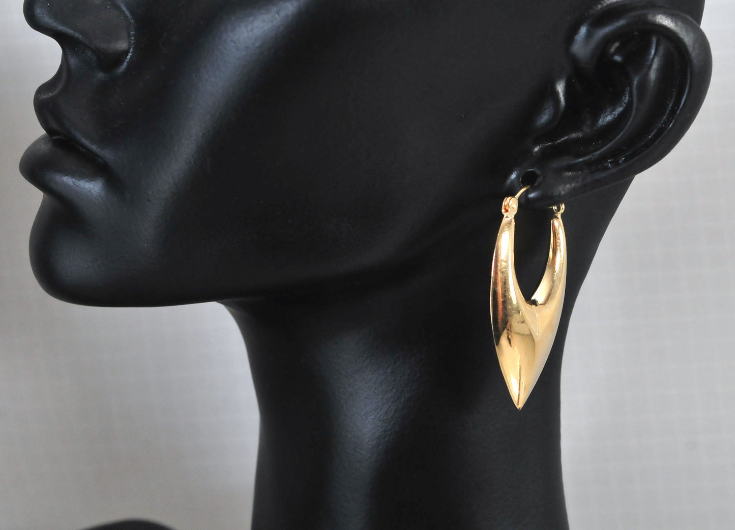 Long 10K Gold Hoop Earrings