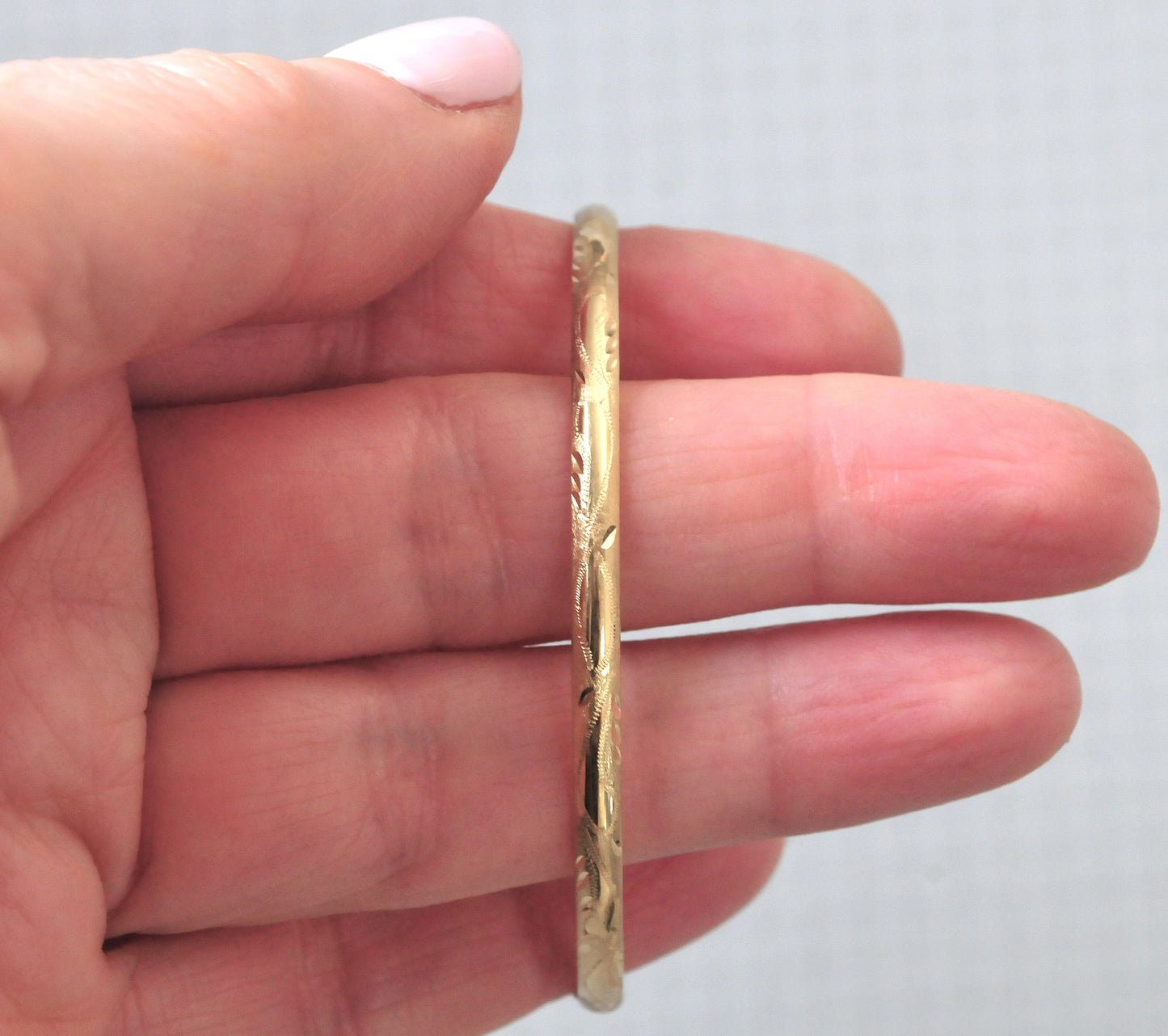 Narrow 14K Gold Bangle Bracelet