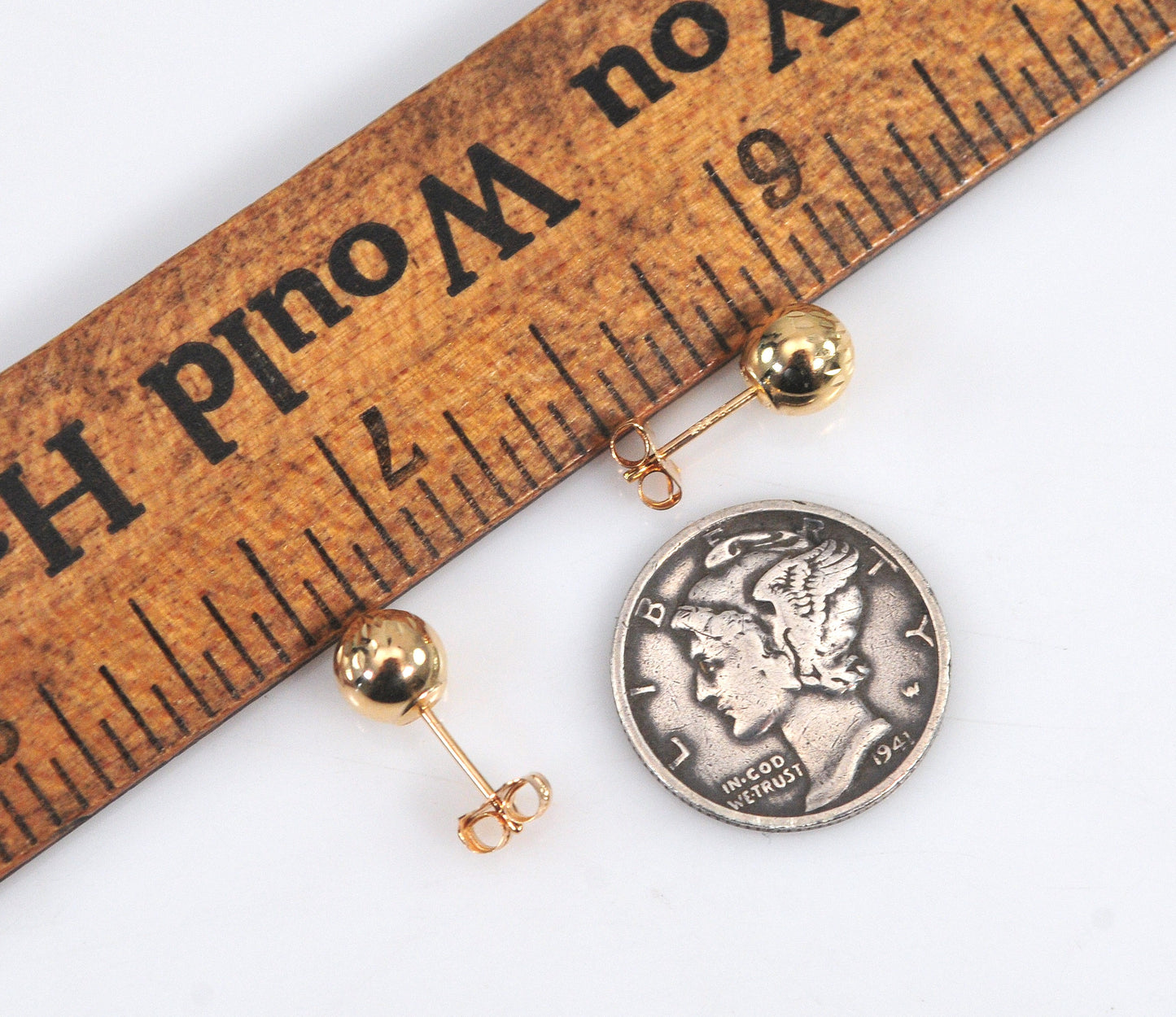 14K Gold 5.5mm Ball Stud Earrings