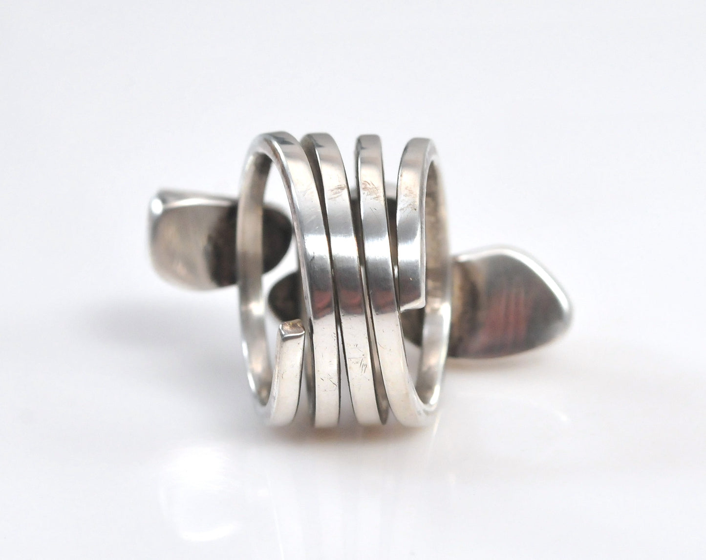 Lilly Barrack Sterling Silver Modernist Quartz Pearl Herkimer Diamond Ring