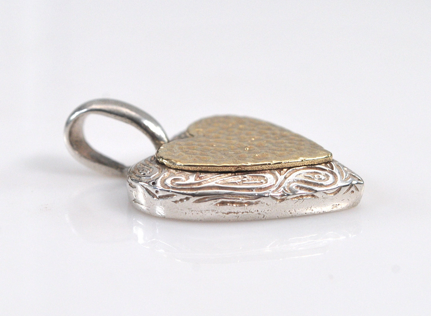 Prodesso Israel 925 14K Gold Heart Pendant