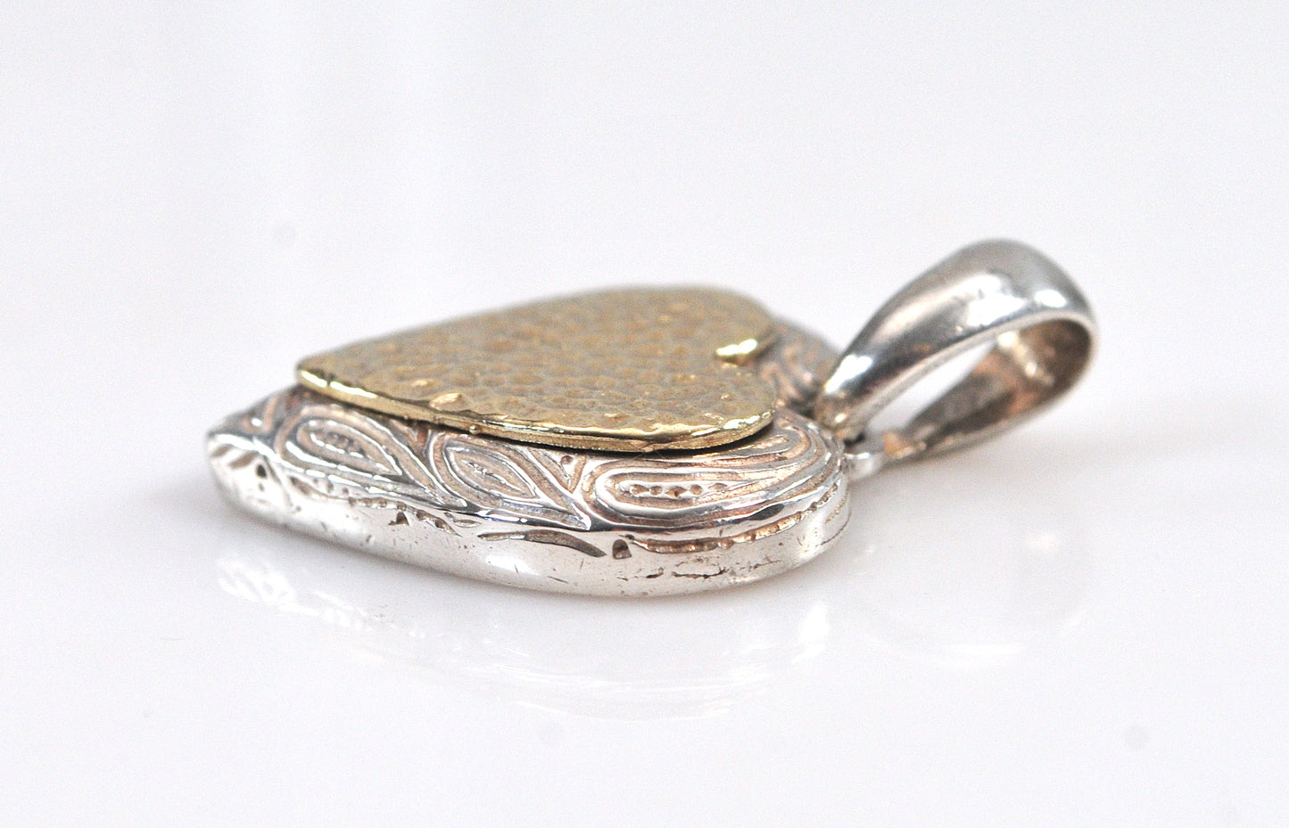 Prodesso Israel 925 14K Gold Heart Pendant