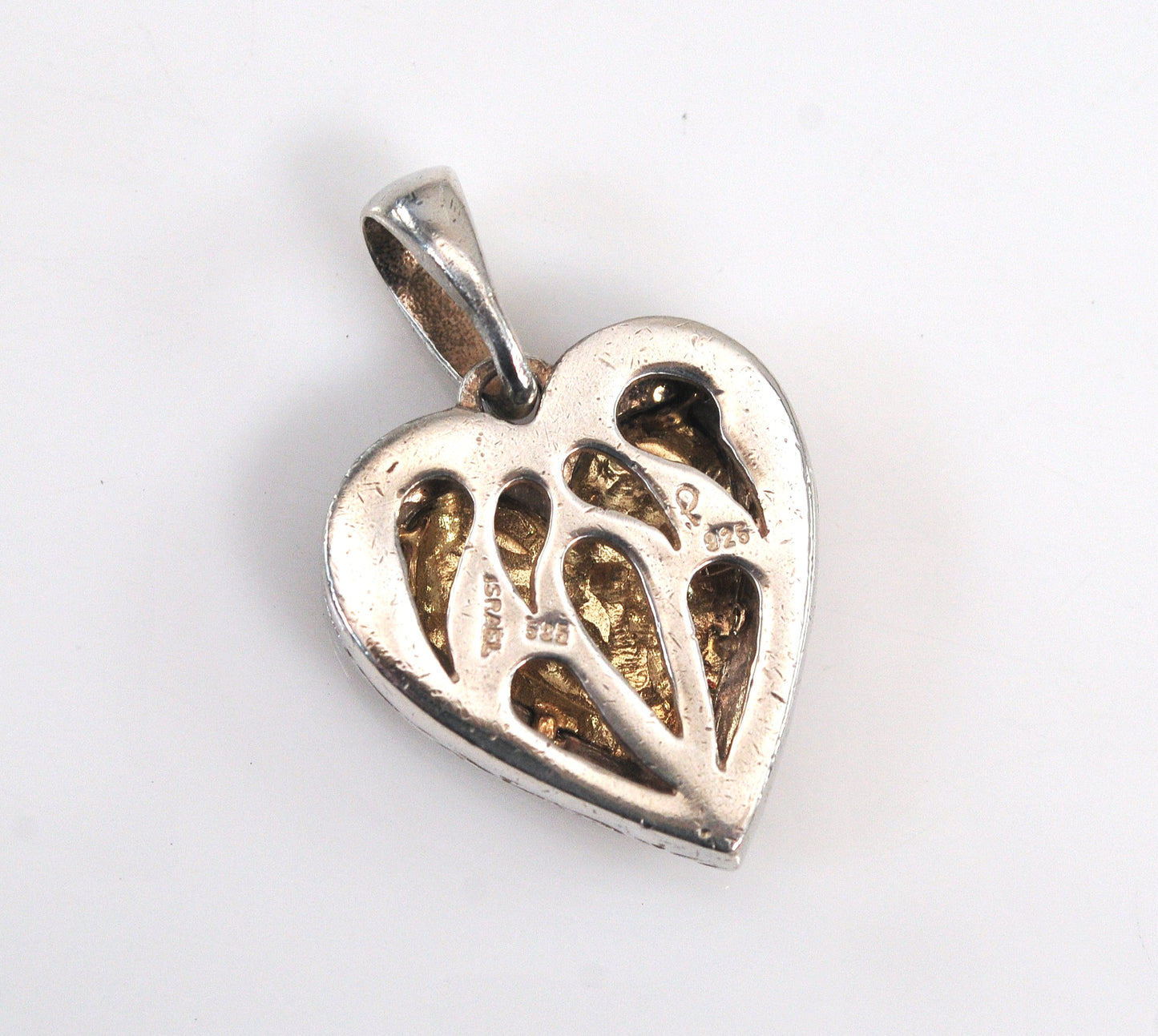 Prodesso Israel 925 14K Gold Heart Pendant