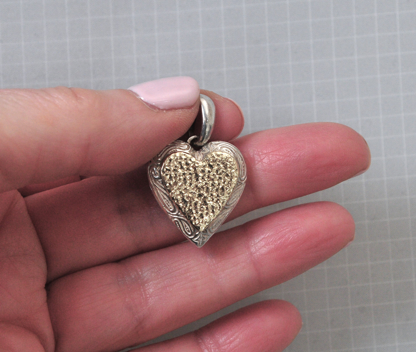 Prodesso Israel 925 14K Gold Heart Pendant
