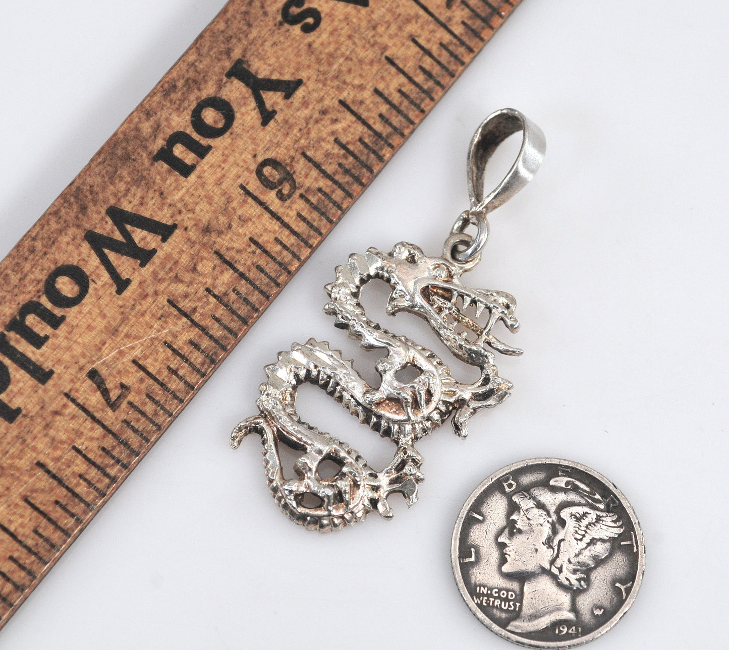 Sterling Silver Dragon Pendant