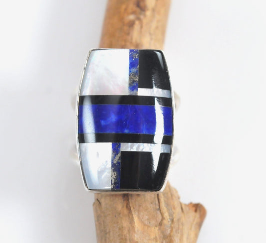 Jay King DTR Sterling Silver Lapis Mother of Pearl Ring