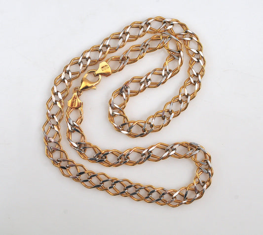 Turkey 925 Sterling Silver and Gold Filled Chain Necklace