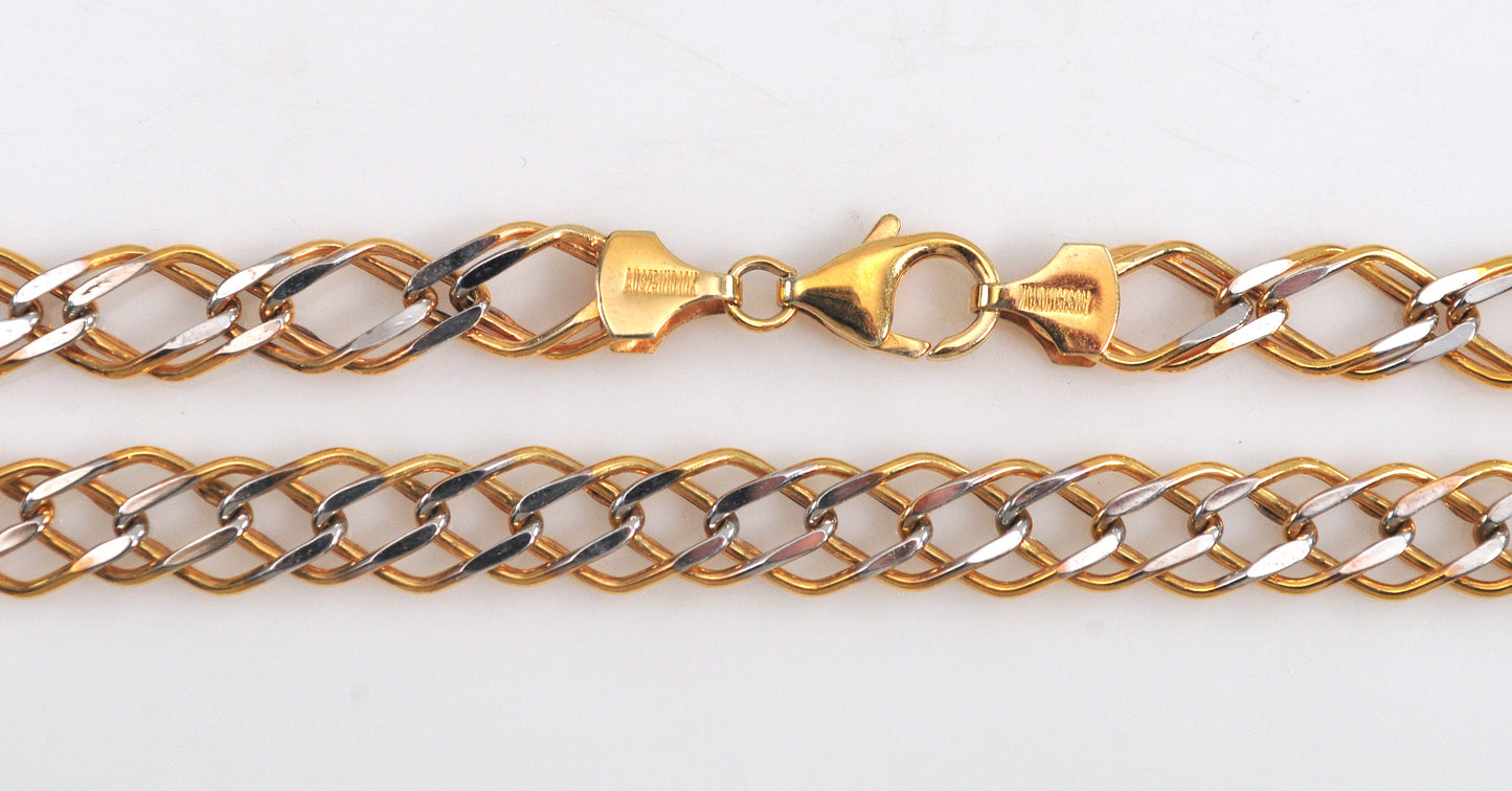 Turkey 925 Sterling Silver and Gold Filled Chain Necklace