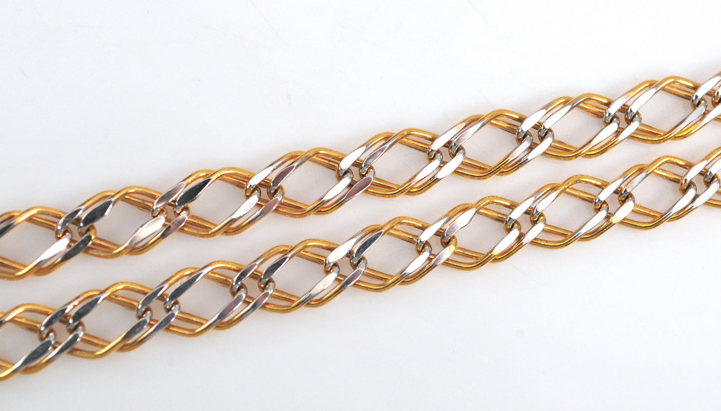 Turkey 925 Sterling Silver and Gold Filled Chain Necklace