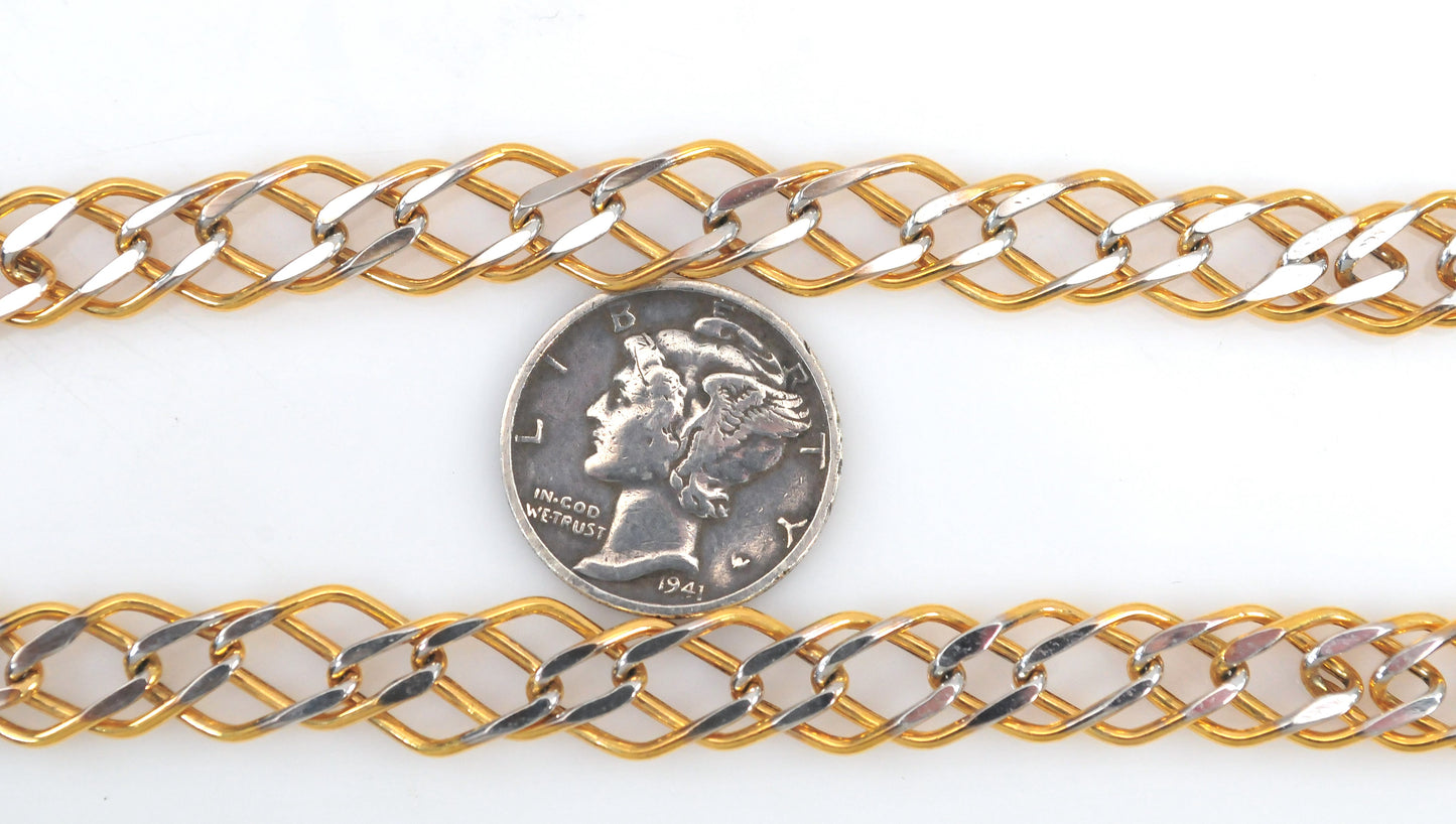 Turkey 925 Sterling Silver and Gold Filled Chain Necklace