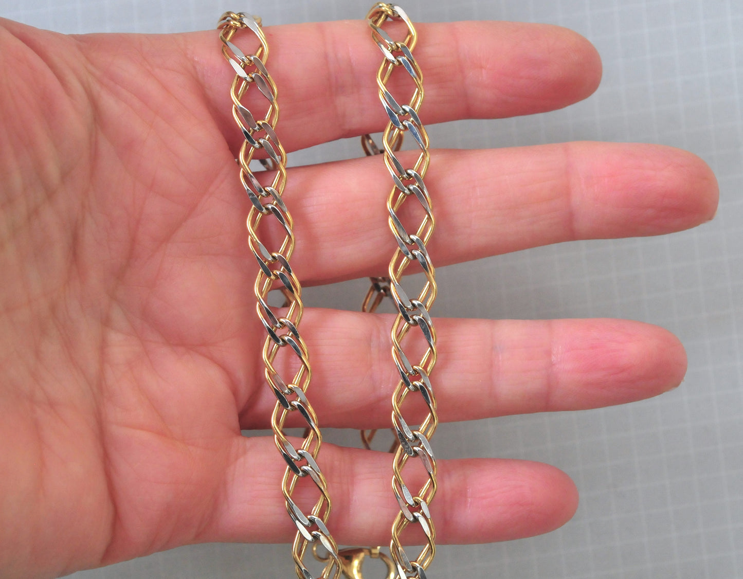 Turkey 925 Sterling Silver and Gold Filled Chain Necklace