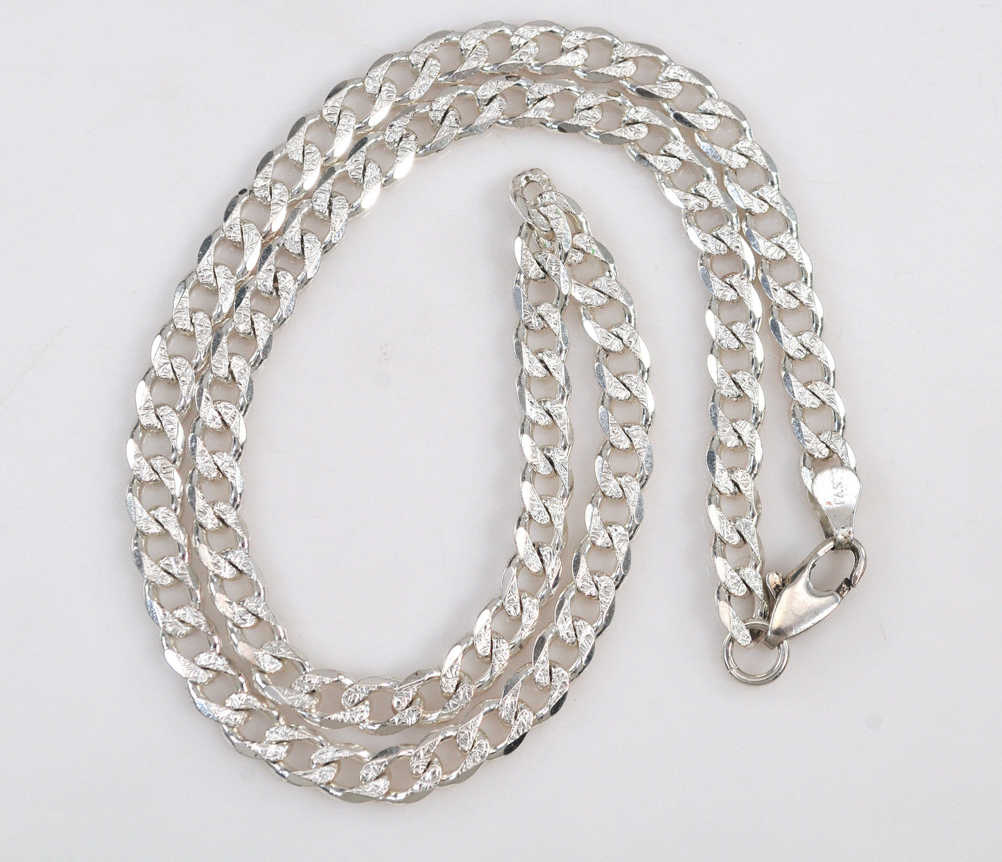 Reversible 925 Sterling Silver Curb Chain Necklace