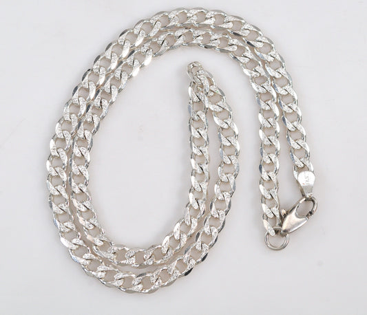 Reversible 925 Sterling Silver Curb Chain Necklace