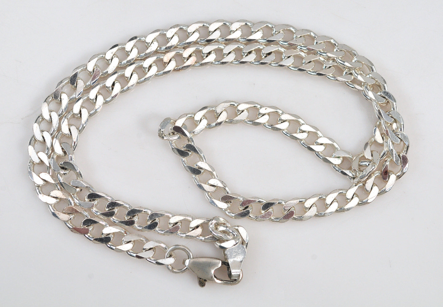 Reversible 925 Sterling Silver Curb Chain Necklace