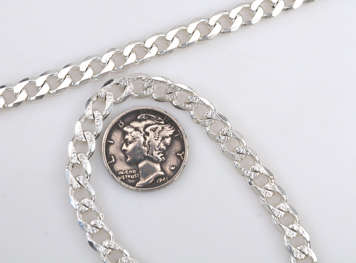 Reversible 925 Sterling Silver Curb Chain Necklace