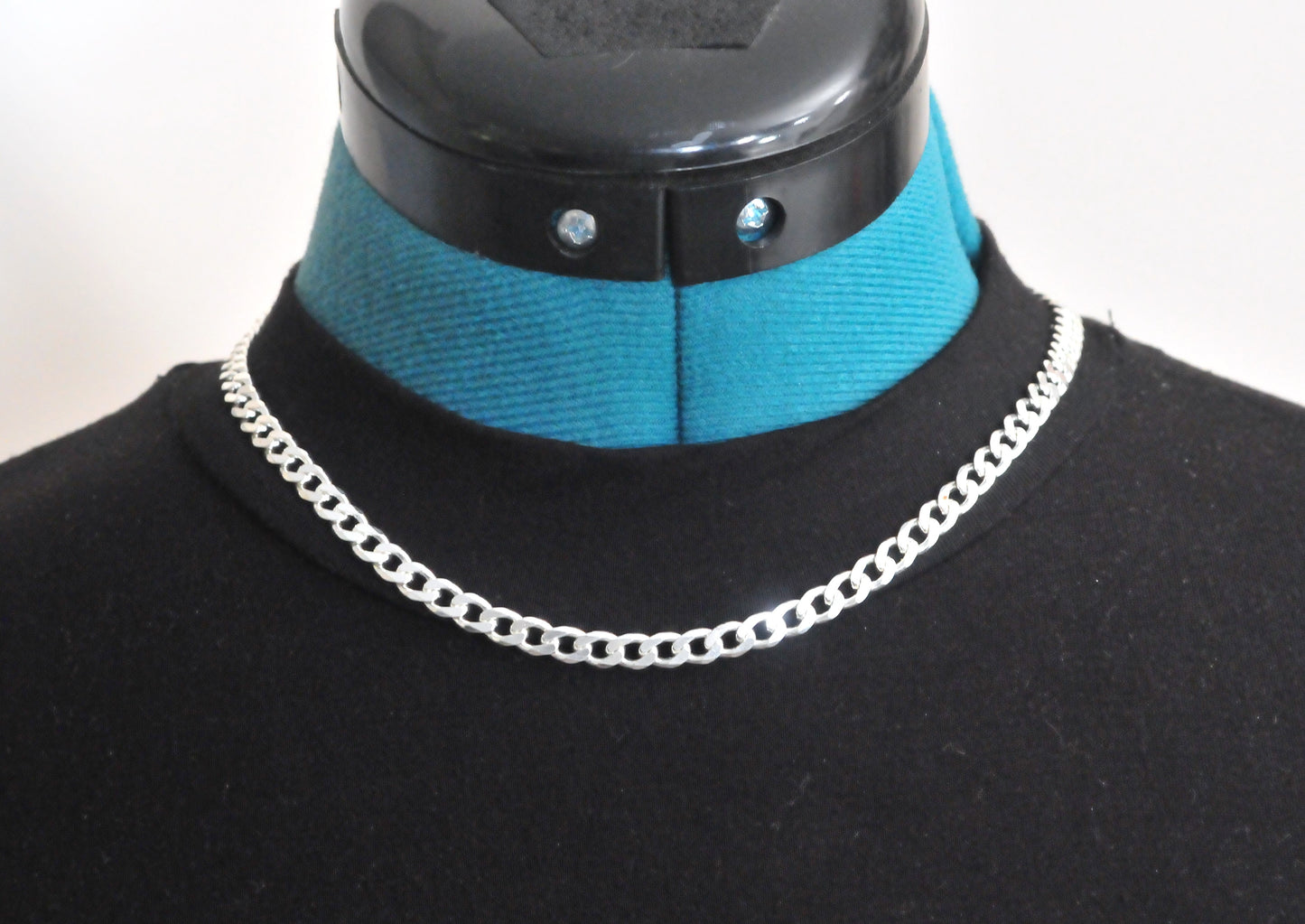Reversible 925 Sterling Silver Curb Chain Necklace